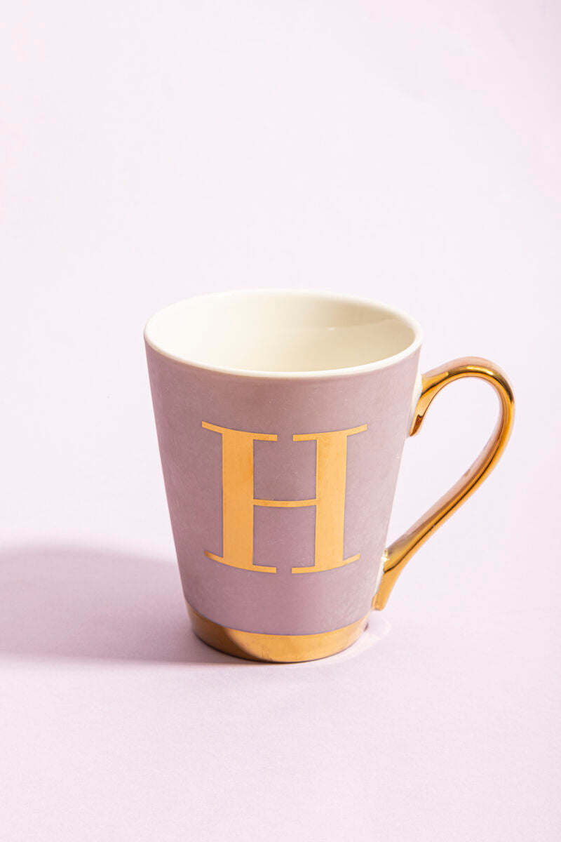 Lilac Monogram Mug H | Frosted Deco