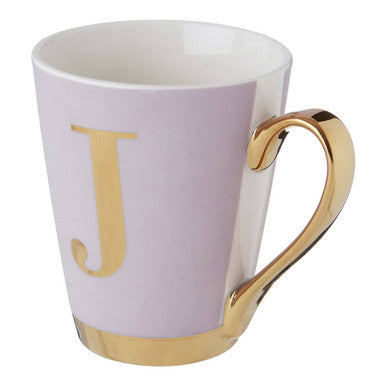 Lilac Monogram Mug J | Frosted Deco