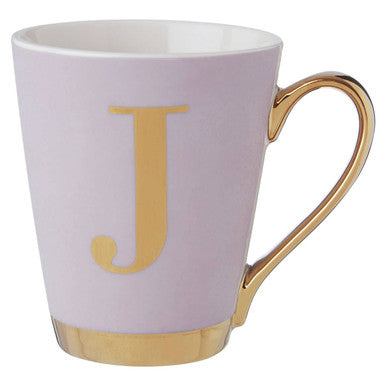 Lilac Monogram Mug J | Frosted Deco
