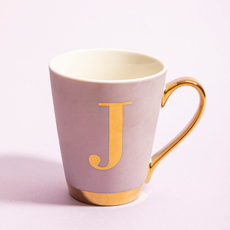 Lilac Monogram Mug J | Frosted Deco