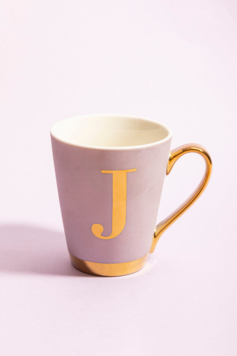Lilac Monogram Mug J | Frosted Deco