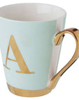 Green Frosted Deco A Letter Monogram Mug | Mimo
