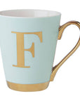 Green Frosted Deco F Letter Monogram Mug | Mimo