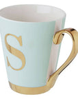 Green Frosted Deco S Letter Monogram Mug | Mimo