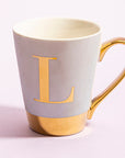 Green Frosted Deco L Letter Monogram Mug | Mimo