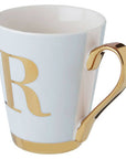 Green Frosted Deco R Letter Monogram Mug | Mimo