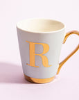 Green Frosted Deco R Letter Monogram Mug | Mimo