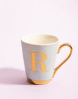 Green Frosted Deco R Letter Monogram Mug | Mimo