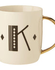 White Monogram Mug K | Diamond Deco