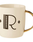 White Monogram Mug R | Diamond Deco