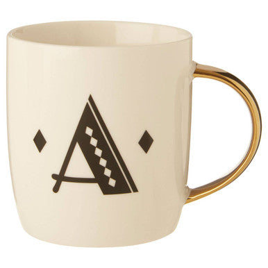 White Monogram Mug, A | Diamond Deco
