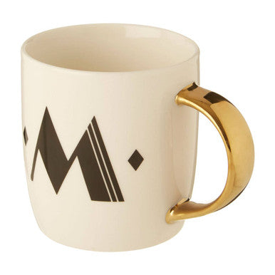 White Monogram Mug M | Diamond Deco