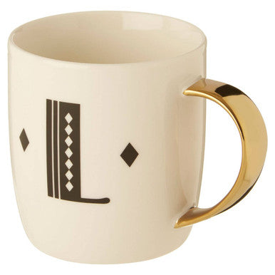 White Monogram Mug L | Diamond Deco