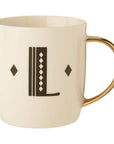 White Monogram Mug L | Diamond Deco