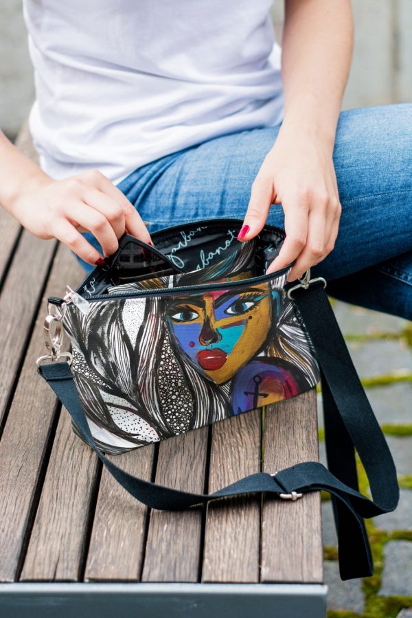 Two-in-One Crossbody Bag with Original Artwork – Stylish &amp; Versatile by Garbanota at www.brixbailey.com