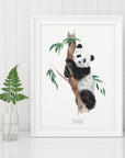 Panda Bear - Personalised watercolour print