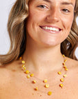 RAW Layered Butterscotch Amber Discs Necklace