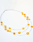 RAW Layered Butterscotch Amber Discs Necklace