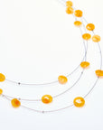 RAW Layered Butterscotch Amber Discs Necklace