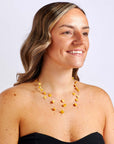 RAW Layered Butterscotch Amber Discs Necklace