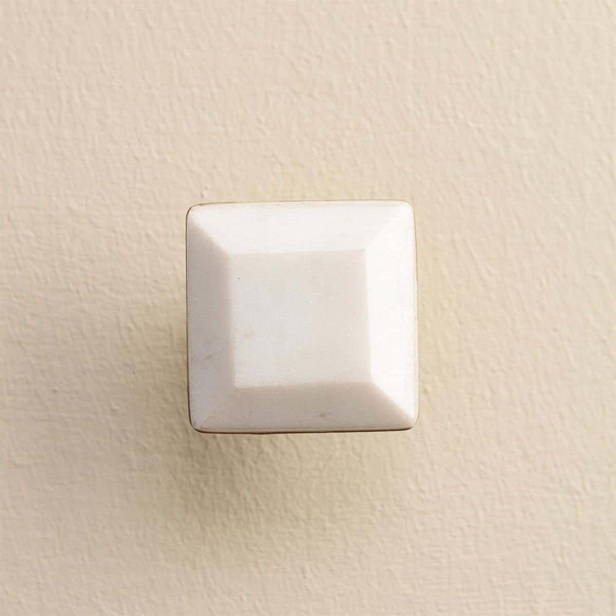 Priya White Stone Rectangle Drawer Knobs