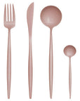 16 Piece Matte Pink Finish Cutlery Set | Avie