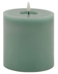 LED Wax Candle in Sage with Melt Effect 13cm