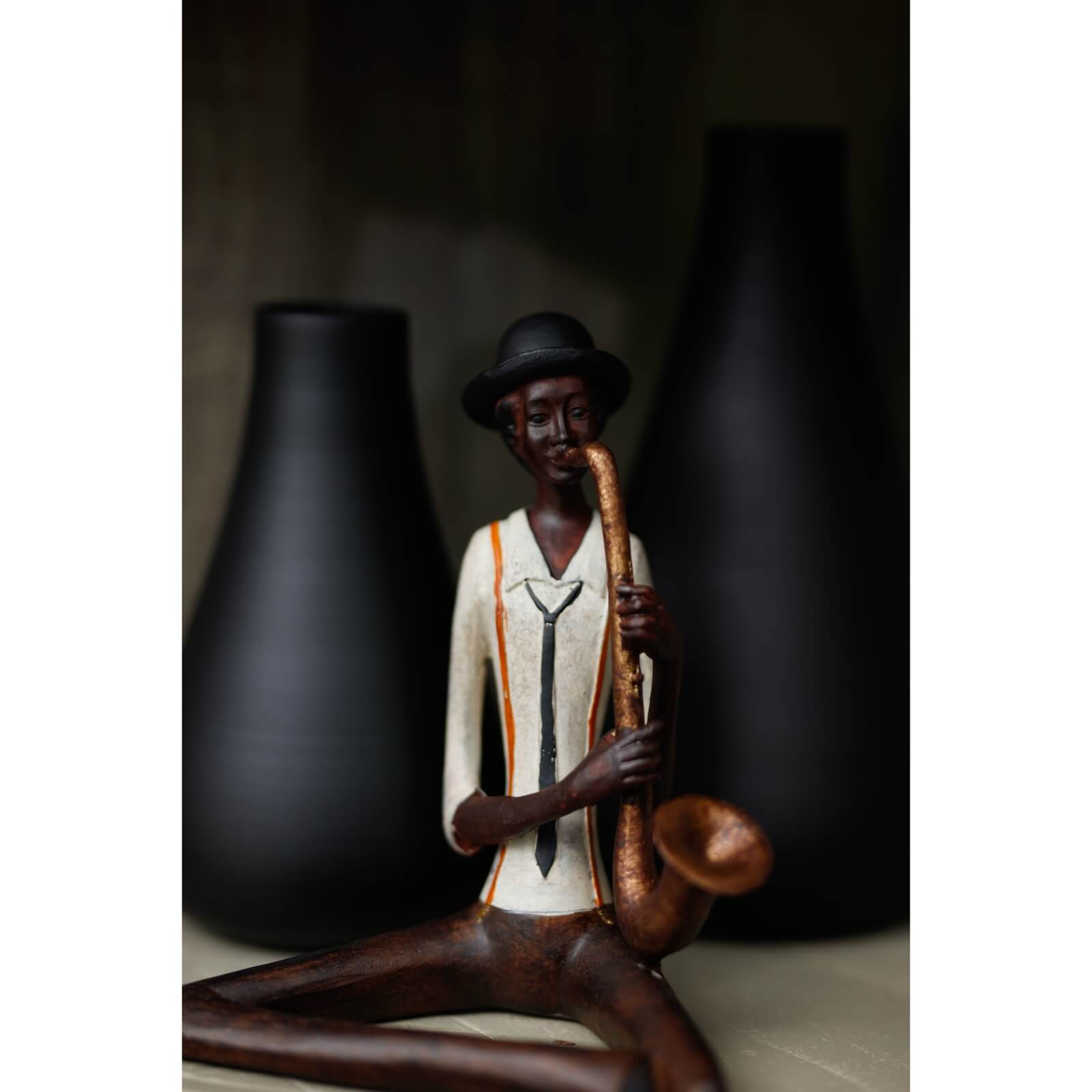 Smooth Jazz Saxophonist | Elegant Sitting Musician Decor.