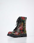 Red Roses Leather Boots for Everyday Splendour