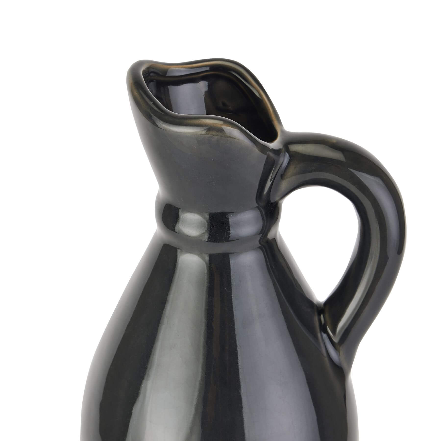 Navy Stoneware Pitcher for Decorative Display