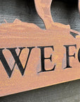 Metal Lest We Forget Garden Ornament - Soldier Scene Garden Decoration