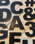 12" and 5" Black Fat Font Metal Letters.