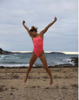Women's One-piece Single-Strap Swimsuit Pink