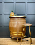 Retro Home Bar / Man cave Barget Bar And Stool / Half Barrel Bar / Retro Pub