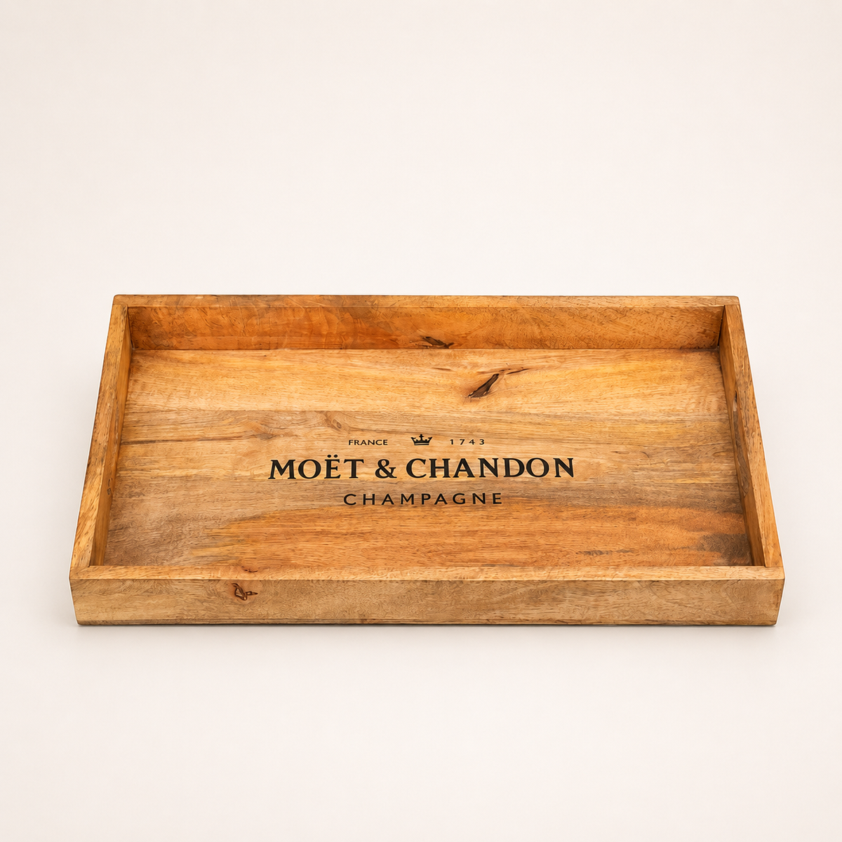 Moët &amp; Chandon Wooden Serving Tray Set