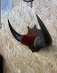 Vintage Buffalo Horns / Mounted Horns / Hat Coat Hooks / Taxidermy Mancave Bar