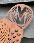 Rusty Metal Owl Garden Decoration