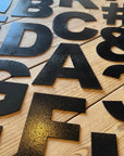 12" and 5" Black Fat Font Metal Letters.