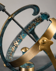 Armillary Small Solid Brass Verdigris Patina Sphere Sundial