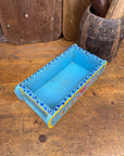 Blue Wooden Painted Brick Mould / Decorative Herb Planter / Storage Box Tray A