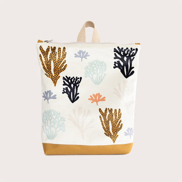 Girls' Coral Pattern Velvet Backpack – Lightweight & Stylish