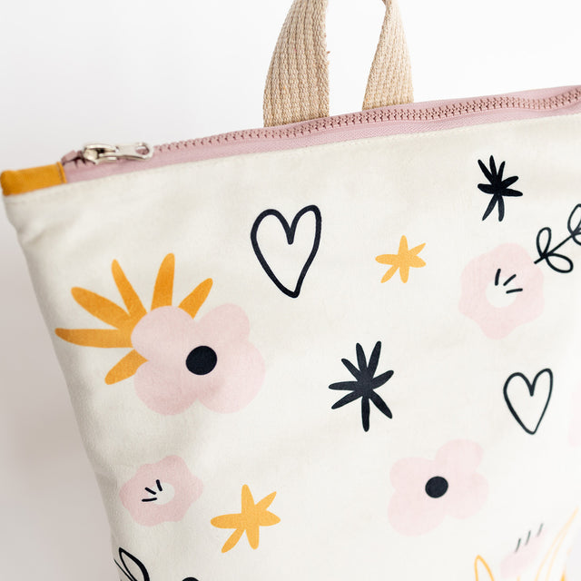 Girls' Flower Velvet Backpack, Lightweight & Adjustable