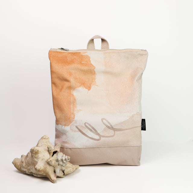 Abstract Beige Travel Backpack