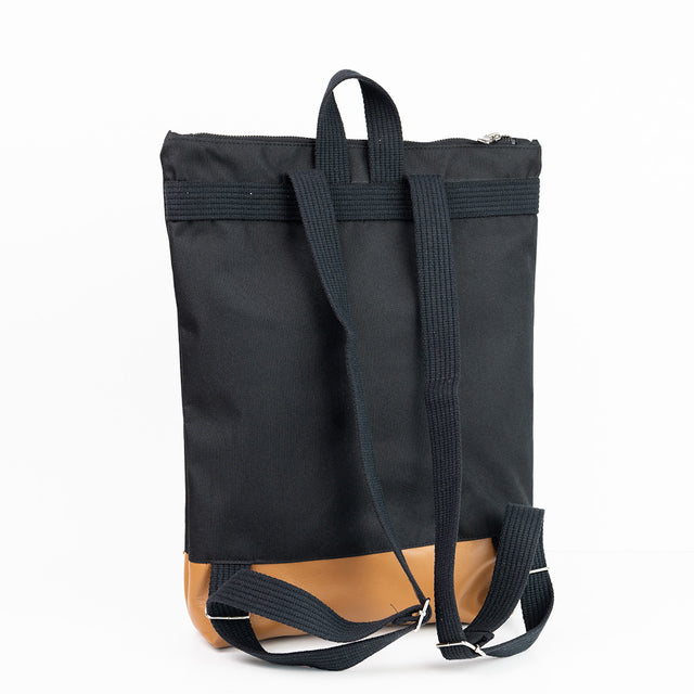 Waterproof Backpack with Tan Leather Base