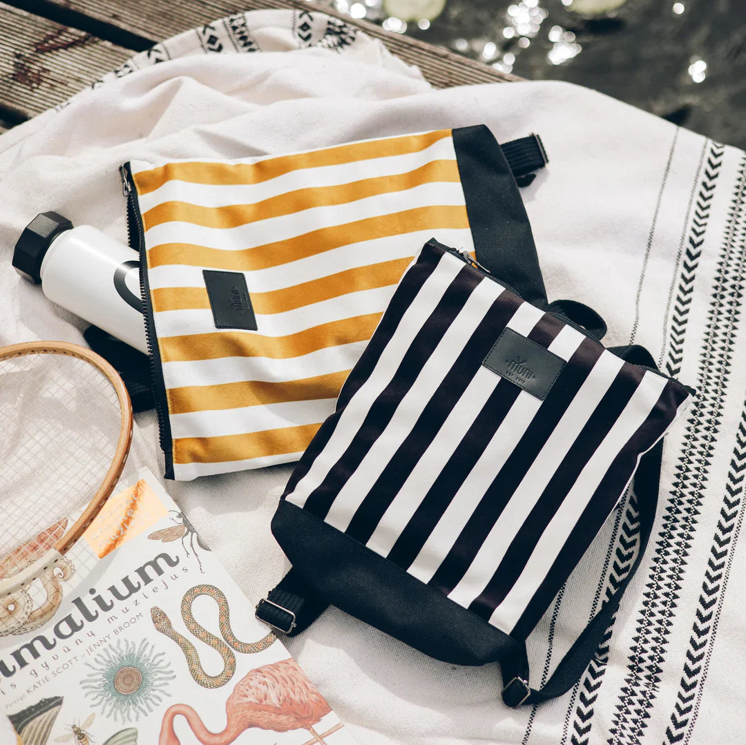 Kids Backpack in Yellow and White Stripes