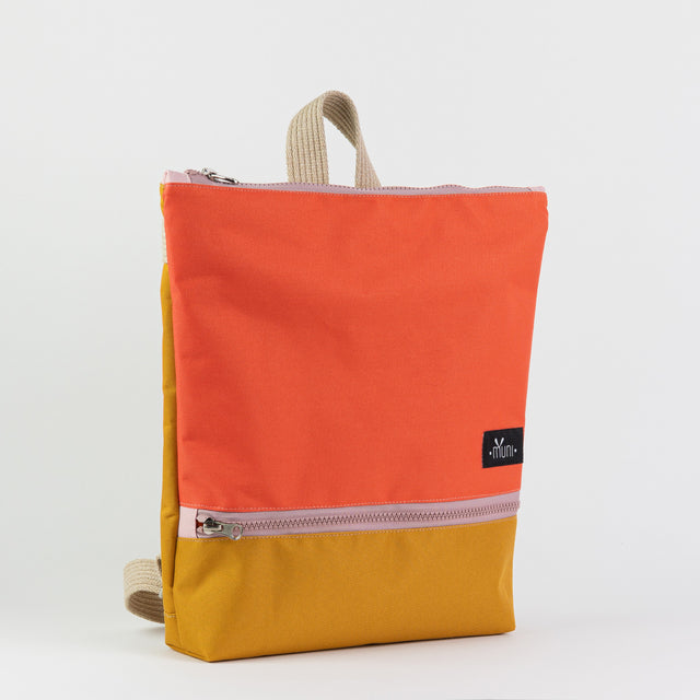 Orange+Yellow Waterproof Adventure Backpack, Adjustable Straps