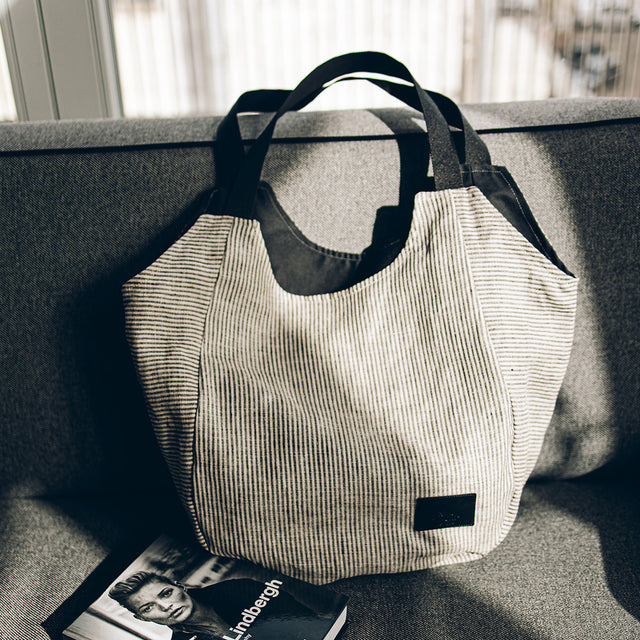 Striped Linen Tote Bag for Everyday Adventures