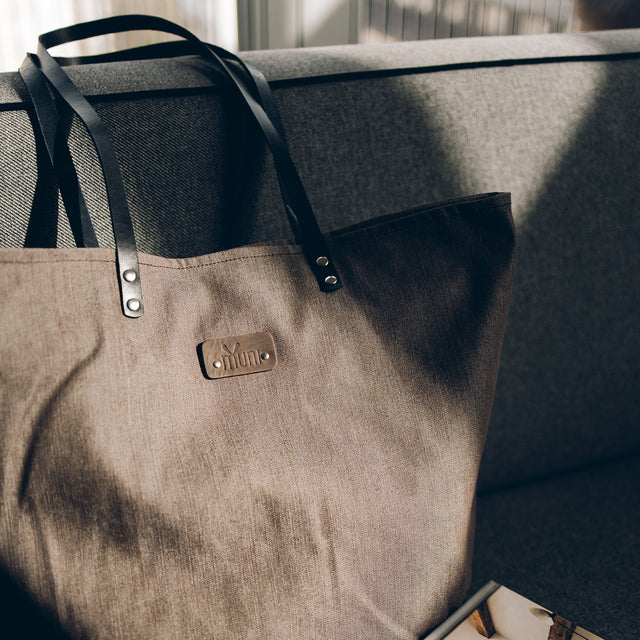 Brown Denim Everyday Tote Bag