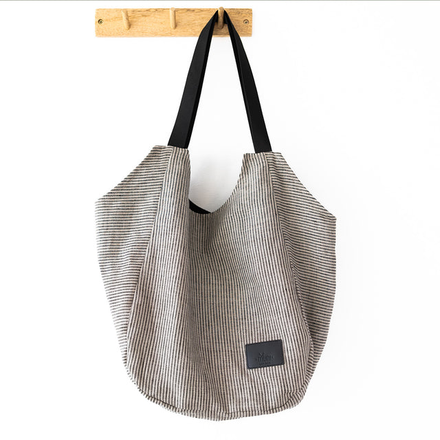 Striped Linen Tote Bag for Everyday Adventures