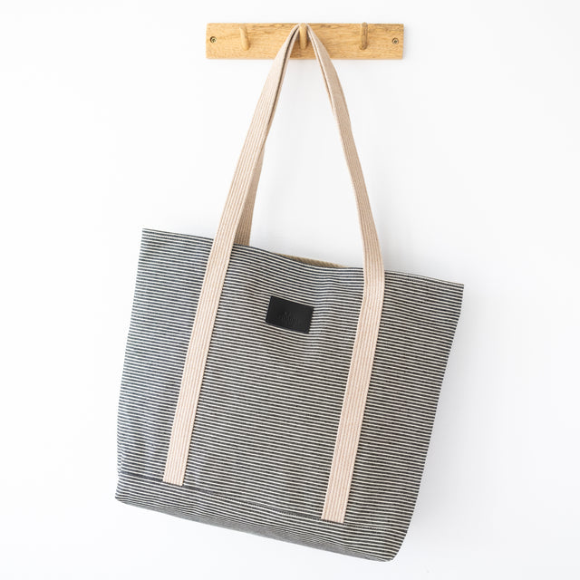Striped Denim Tote Bag for Everyday Escapes
